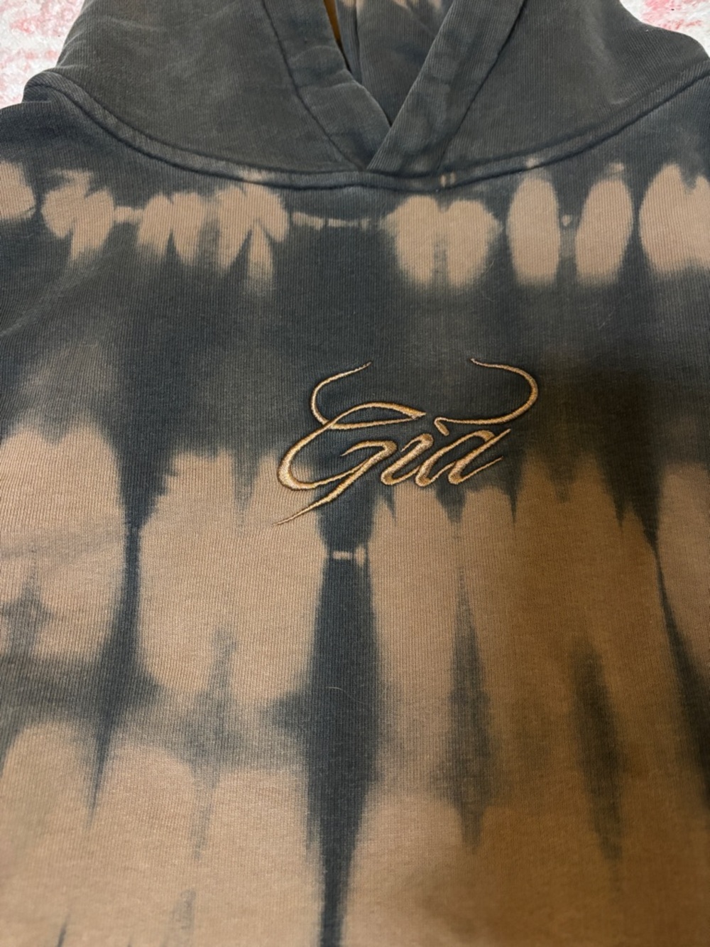 I AM GIA Tie-Dye Hoodie with Embroidered Script